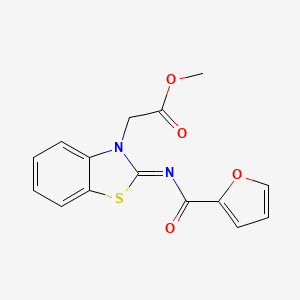 Methyl 2-[2-(furan-2-carbonylimino)-1,3-benzothiazol-3-yl]acetate