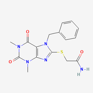 2-(7-Benzyl-1,3-dimethyl-2,6-dioxopurin-8-yl)sulfanylacetamide