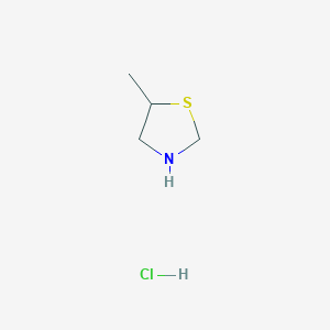 molecular formula C4H10ClNS B2519579 5-Methyl-1,3-thiazolidine hydrochloride CAS No. 33174-86-6