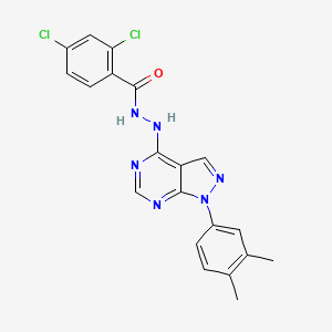 2,4-dichloro-N'-(1-(3,4-dimethylphenyl)-1H-pyrazolo[3,4-d]pyrimidin-4-yl)benzohydrazide