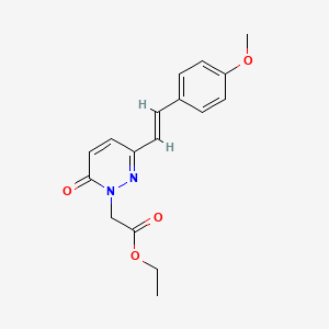 molecular formula C17H18N2O4 B2519621 乙酸2-[3-(4-甲氧基苯乙烯基)-6-氧代-1(6H)-嘧啶并二嗪基] CAS No. 303146-54-5