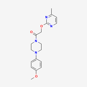 molecular formula C18H22N4O3 B2519624 1-(4-(4-Methoxyphenyl)piperazin-1-yl)-2-((4-methylpyrimidin-2-yl)oxy)ethanone CAS No. 1251635-37-6