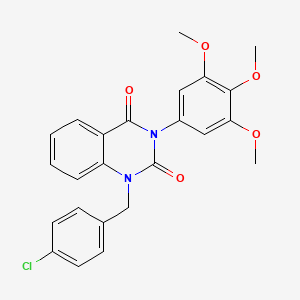 molecular formula C24H21ClN2O5 B2519637 1-(4-chlorobenzyl)-3-(3,4,5-trimethoxyphenyl)quinazoline-2,4(1H,3H)-dione CAS No. 899922-17-9