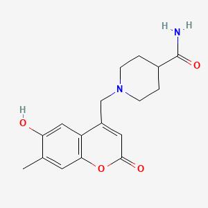 1-[(6-Hydroxy-7-methyl-2-oxochromen-4-yl)methyl]piperidine-4-carboxamide