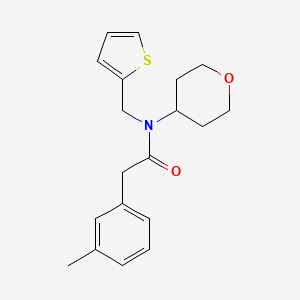 molecular formula C19H23NO2S B2519647 N-(tetrahydro-2H-pyran-4-yl)-N-(thiophen-2-ylmethyl)-2-(m-tolyl)acetamide CAS No. 1797268-47-3
