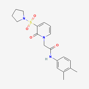 molecular formula C19H23N3O4S B2519648 N-(3,4-dimethylphenyl)-2-[2-oxo-3-(pyrrolidine-1-sulfonyl)-1,2-dihydropyridin-1-yl]acetamide CAS No. 1251679-31-8