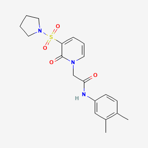 molecular formula C19H23N3O4S B2519648 N-(3,4-二甲苯基)-2-(2-氧代-3-(吡咯烷-1-磺酰基)吡啶-1(2H)-基)乙酰胺 CAS No. 1251679-31-8