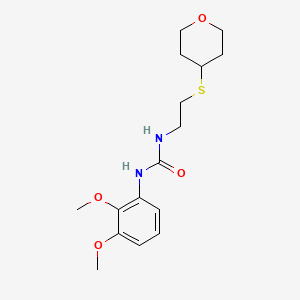 molecular formula C16H24N2O4S B2519655 1-(2,3-dimethoxyphenyl)-3-(2-((tetrahydro-2H-pyran-4-yl)thio)ethyl)urea CAS No. 1798540-07-4