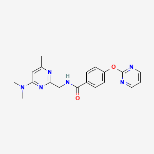 molecular formula C19H20N6O2 B2519658 N-((4-(二甲氨基)-6-甲基嘧啶-2-基)甲基)-4-(嘧啶-2-氧基)苯甲酰胺 CAS No. 1797978-13-2