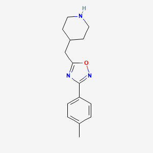 molecular formula C15H19N3O B2519659 4-{[3-(4-Methylphenyl)-1,2,4-oxadiazol-5-yl]methyl}piperidine CAS No. 1239783-33-5