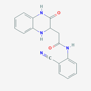 molecular formula C17H14N4O2 B2519669 N-(2-cyanophenyl)-2-(3-oxo-1,2,3,4-tetrahydroquinoxalin-2-yl)acetamide CAS No. 342615-92-3