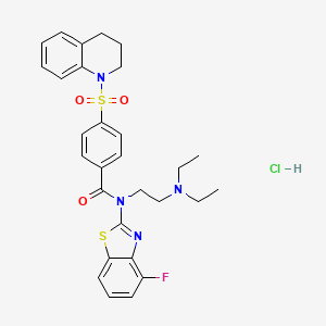 molecular formula C29H32ClFN4O3S2 B2519678 盐酸N-(2-(二乙氨基)乙基)-4-((3,4-二氢喹啉-1(2H)-基)磺酰基)-N-(4-氟苯并[d]噻唑-2-基)苯甲酰胺 CAS No. 1321803-45-5