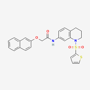 2-(naphthalen-2-yloxy)-N-(1-(thiophen-2-ylsulfonyl)-1,2,3,4-tetrahydroquinolin-7-yl)acetamide