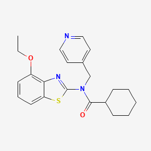 N-(4-ethoxybenzo[d]thiazol-2-yl)-N-(pyridin-4-ylmethyl)cyclohexanecarboxamide