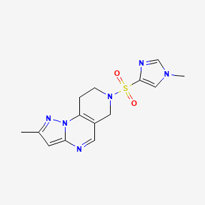 2-methyl-7-((1-methyl-1H-imidazol-4-yl)sulfonyl)-6,7,8,9-tetrahydropyrazolo[1,5-a]pyrido[3,4-e]pyrimidine