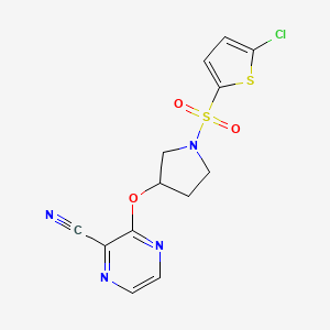 3-((1-((5-Chlorothiophen-2-yl)sulfonyl)pyrrolidin-3-yl)oxy)pyrazine-2-carbonitrile
