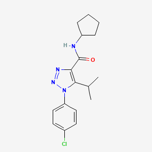 molecular formula C17H21ClN4O B2519700 1-(4-chlorophenyl)-N-cyclopentyl-5-isopropyl-1H-1,2,3-triazole-4-carboxamide CAS No. 940990-26-1