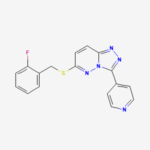 molecular formula C17H12FN5S B2519702 6-[(2-Fluorophenyl)methylsulfanyl]-3-pyridin-4-yl-[1,2,4]triazolo[4,3-b]pyridazine CAS No. 868970-27-8