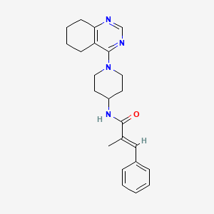 (E)-2-methyl-3-phenyl-N-(1-(5,6,7,8-tetrahydroquinazolin-4-yl)piperidin-4-yl)acrylamide