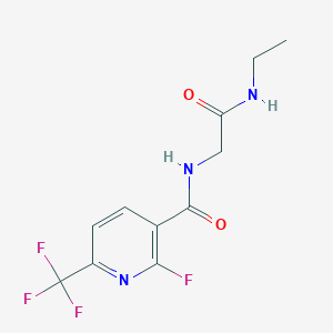 molecular formula C11H11F4N3O2 B2519714 N-[2-(Ethylamino)-2-oxoethyl]-2-fluoro-6-(trifluoromethyl)pyridine-3-carboxamide CAS No. 2305485-05-4