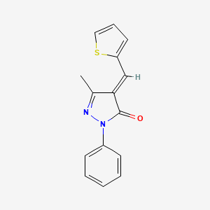 molecular formula C15H12N2OS B2519718 3-Methyl-1-phenyl-4-(2-thienylmethylene)-2-pyrazolin-5-one CAS No. 132603-50-0