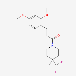 molecular formula C18H23F2NO3 B2519721 1-(1,1-二氟-6-氮杂螺[2.5]辛烷-6-基)-3-(2,4-二甲氧基苯基)丙烷-1-酮 CAS No. 2176069-87-5