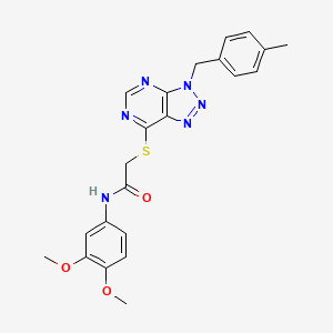 molecular formula C22H22N6O3S B2519722 N-(3,4-二甲氧基苯基)-2-((3-(4-甲基苄基)-3H-[1,2,3]三唑并[4,5-d]嘧啶-7-基)硫代)乙酰胺 CAS No. 941991-20-4