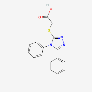 molecular formula C17H15N3O2S B2519726 Acetic acid, 2-[[5-(4-methylphenyl)-4-phenyl-4H-1,2,4-triazol-3-yl]thio]- CAS No. 158773-86-5