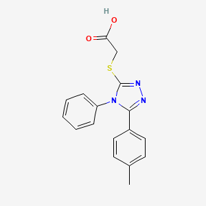 molecular formula C17H15N3O2S B2519726 2-[5-(4-Methylphenyl)-4-phenyl-1,2,4-triazol-3-ylthio]acetic acid CAS No. 158773-86-5