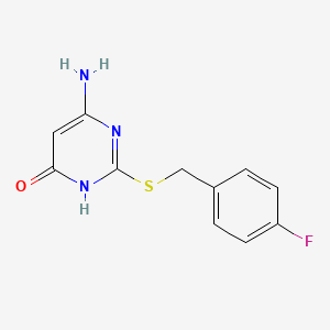 molecular formula C11H10FN3OS B2519733 6-amino-2-[(4-fluorobenzyl)sulfanyl]pyrimidin-4(3H)-one CAS No. 401579-89-3