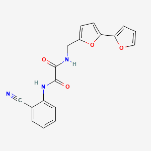 molecular formula C18H13N3O4 B2519759 N1-([2,2'-bifuran]-5-ylmethyl)-N2-(2-cyanophenyl)oxalamide CAS No. 2034339-76-7