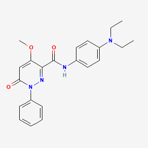 molecular formula C22H24N4O3 B2519762 N-[4-(diethylamino)phenyl]-4-methoxy-6-oxo-1-phenyl-1,6-dihydropyridazine-3-carboxamide CAS No. 1004389-99-4