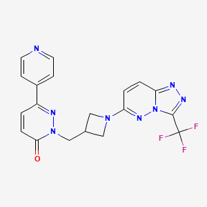 molecular formula C19H15F3N8O B2519777 6-(吡啶-4-基)-2-({1-[3-(三氟甲基)-[1,2,4]三唑并[4,3-b]哒嗪-6-基]氮杂环丁-3-基}甲基)-2,3-二氢哒嗪-3-酮 CAS No. 2201734-08-7
