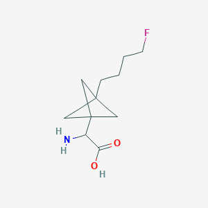 molecular formula C11H18FNO2 B2519780 2-Amino-2-[3-(4-fluorobutyl)-1-bicyclo[1.1.1]pentanyl]acetic acid CAS No. 2287259-41-8
