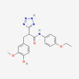 molecular formula C19H21N5O4 B2519783 N-(4-ethoxyphenyl)-3-(4-hydroxy-3-methoxyphenyl)-2-(2H-1,2,3,4-tetrazol-5-yl)propanamide CAS No. 483995-83-1