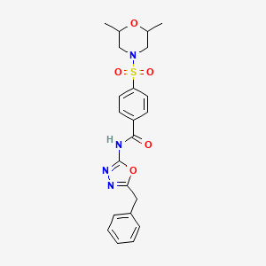 molecular formula C22H24N4O5S B2519789 N-(5-benzyl-1,3,4-oxadiazol-2-yl)-4-((2,6-dimethylmorpholino)sulfonyl)benzamide CAS No. 954618-25-8