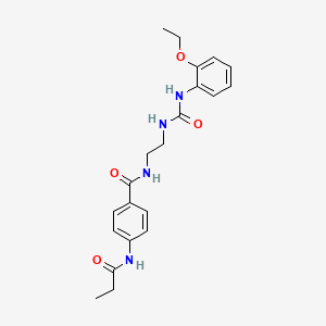 molecular formula C21H26N4O4 B2519794 N-(2-(3-(2-ethoxyphenyl)ureido)ethyl)-4-propionamidobenzamide CAS No. 1171676-70-2