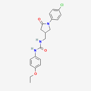 molecular formula C20H22ClN3O3 B2519800 1-((1-(4-Chlorophenyl)-5-oxopyrrolidin-3-yl)methyl)-3-(4-ethoxyphenyl)urea CAS No. 954697-31-5