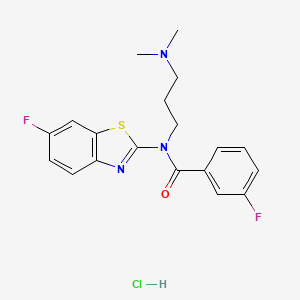 molecular formula C19H20ClF2N3OS B2519822 N-(3-(dimethylamino)propyl)-3-fluoro-N-(6-fluorobenzo[d]thiazol-2-yl)benzamide hydrochloride CAS No. 1216857-80-5