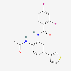 molecular formula C19H14F2N2O2S B2519836 N-(2-acetamido-5-(thiophen-3-yl)phenyl)-2,4-difluorobenzamide CAS No. 1207024-51-8