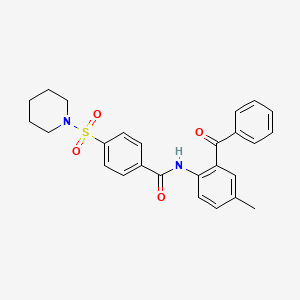 molecular formula C26H26N2O4S B2519879 N-(2-BENZOYL-4-METHYLPHENYL)-4-(PIPERIDINE-1-SULFONYL)BENZAMIDE CAS No. 313224-94-1