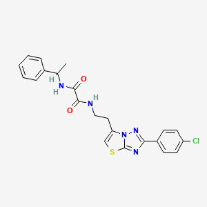 N1-(2-(2-(4-chlorophenyl)thiazolo[3,2-b][1,2,4]triazol-6-yl)ethyl)-N2-(1-phenylethyl)oxalamide