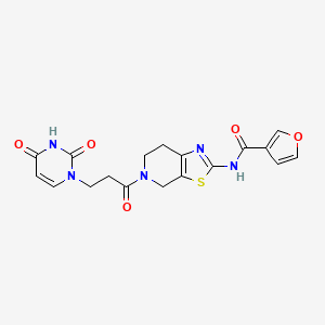 N-(5-(3-(2,4-dioxo-3,4-dihydropyrimidin-1(2H)-yl)propanoyl)-4,5,6,7-tetrahydrothiazolo[5,4-c]pyridin-2-yl)furan-3-carboxamide