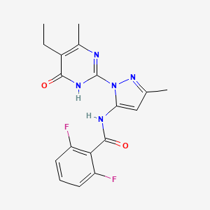N-(1-(5-ethyl-4-methyl-6-oxo-1,6-dihydropyrimidin-2-yl)-3-methyl-1H-pyrazol-5-yl)-2,6-difluorobenzamide