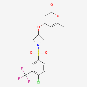 4-((1-((4-chloro-3-(trifluoromethyl)phenyl)sulfonyl)azetidin-3-yl)oxy)-6-methyl-2H-pyran-2-one
