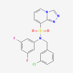 molecular formula C19H13ClF2N4O2S B2519922 N-[(3-chlorophenyl)methyl]-N-(3,5-difluorophenyl)-[1,2,4]triazolo[4,3-a]pyridine-8-sulfonamide CAS No. 1251679-22-7