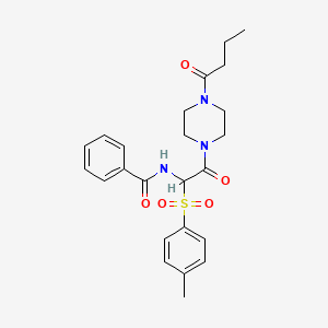 molecular formula C24H29N3O5S B2519971 N-[2-(4-BUTANOYLPIPERAZIN-1-YL)-1-(4-METHYLBENZENESULFONYL)-2-OXOETHYL]BENZAMIDE CAS No. 1032170-42-5