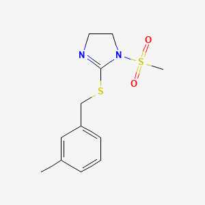 molecular formula C12H16N2O2S2 B2519974 1-methanesulfonyl-2-{[(3-methylphenyl)methyl]sulfanyl}-4,5-dihydro-1H-imidazole CAS No. 868217-63-4