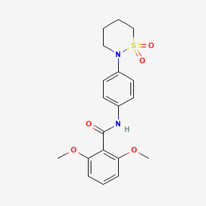 molecular formula C19H22N2O5S B2520020 N-[4-(1,1-dioxo-1lambda6,2-thiazinan-2-yl)phenyl]-2,6-dimethoxybenzamide CAS No. 899731-48-7