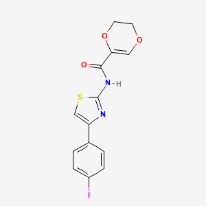 molecular formula C14H11IN2O3S B2520049 N-[4-(4-iodophenyl)-1,3-thiazol-2-yl]-5,6-dihydro-1,4-dioxine-2-carboxamide CAS No. 864937-67-7